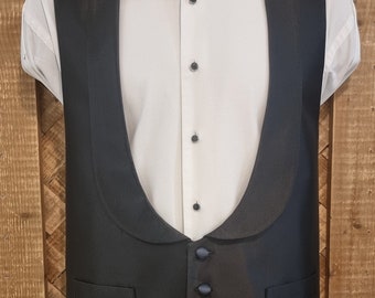 PURE SILK Tux Black Men s Evening Shawl Color Waistcoat. Etsy