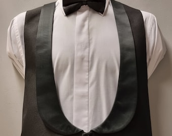 Mens Tux Waistcoat Black Scoop Evening shawl color Dress wear.