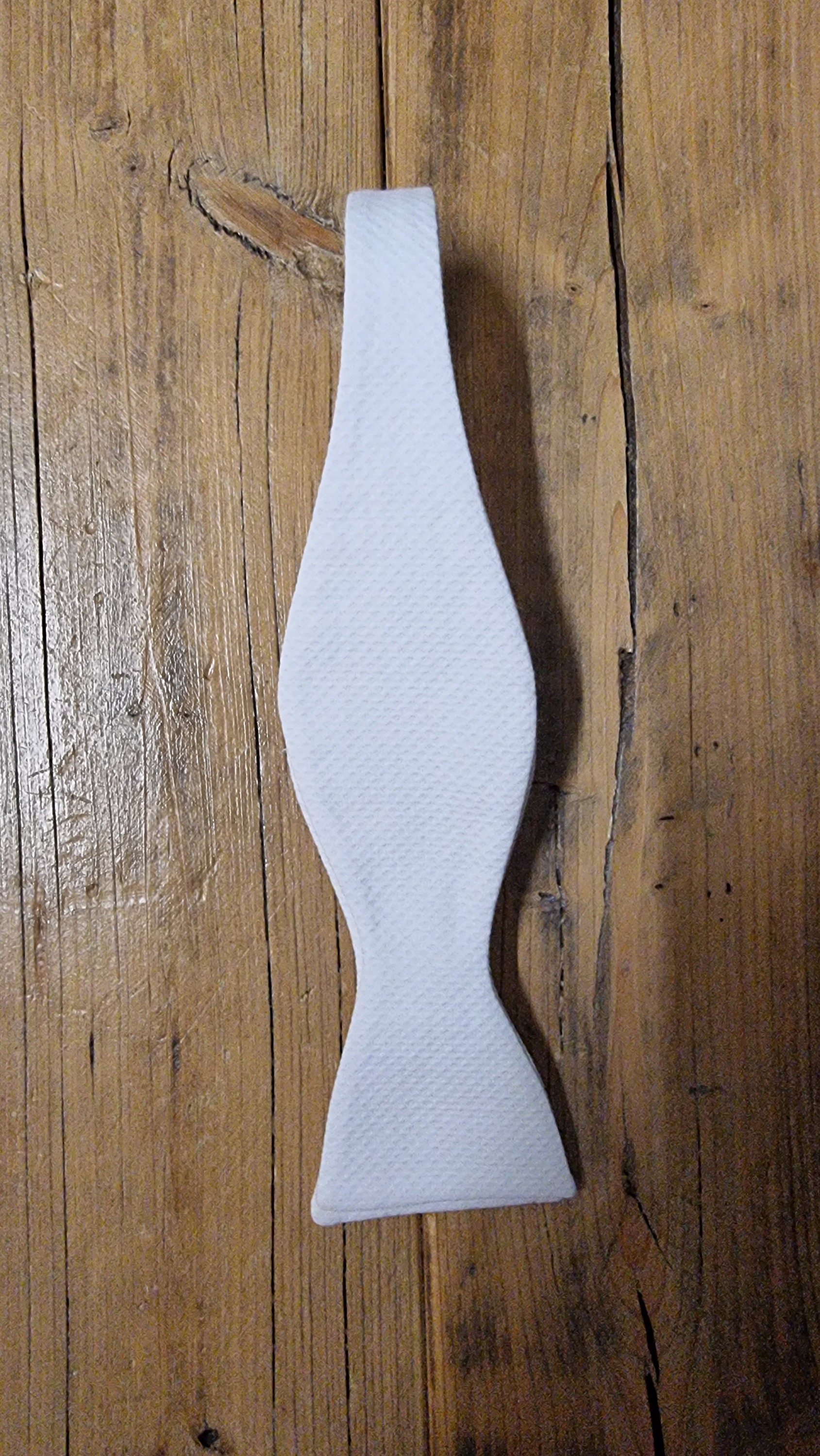 pique white bow tie