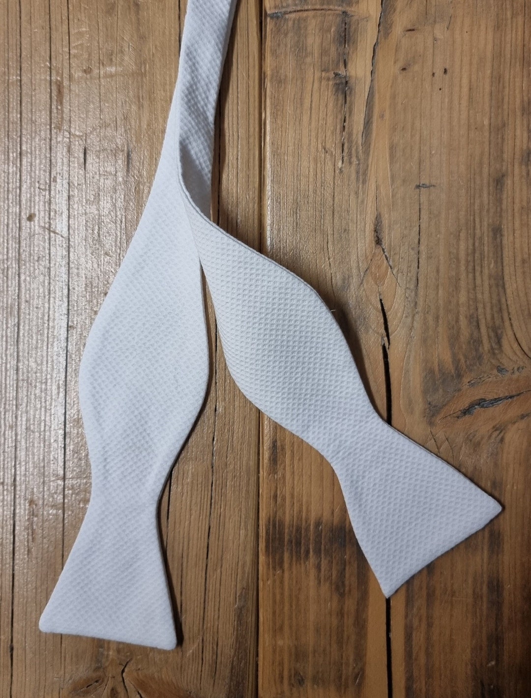 pique white bow tie