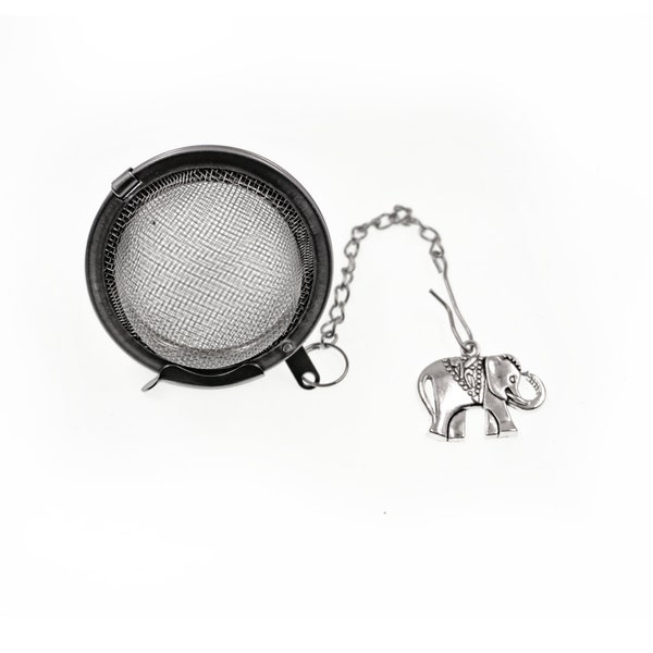 Elephant Silver Tea Ball Pendant  Loose Leaf Tea Mesh  Stainless Steel Infuser - Tea Strainer -  Tea Steeper - UK SELLER