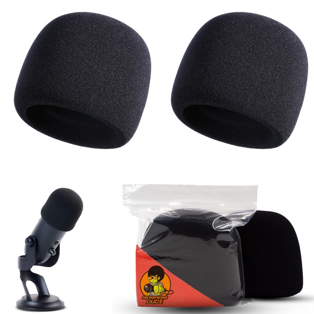 2 Pack Blue Yeti Microphone Windscreen Foam Cover Mic Windshield Pop