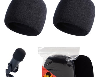 2 Pack - Blue Yeti Microphone Windscreen Foam Cover Mic Windshield Pop Filter Fits MXL, Audio Technica etc