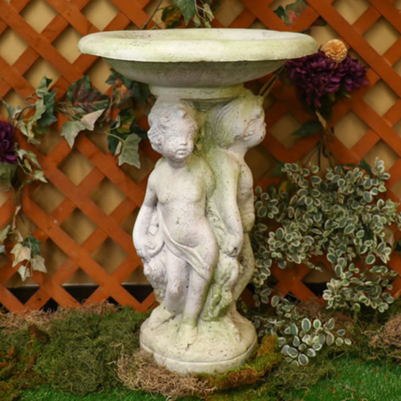 Three Cherubs Birdbath Bird Bath by Orlandi Statuary Etsy