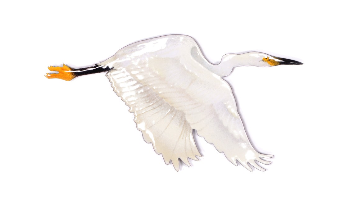 Flying Egret Metal Wall Art Bird Sculpture by Bovano of Etsy