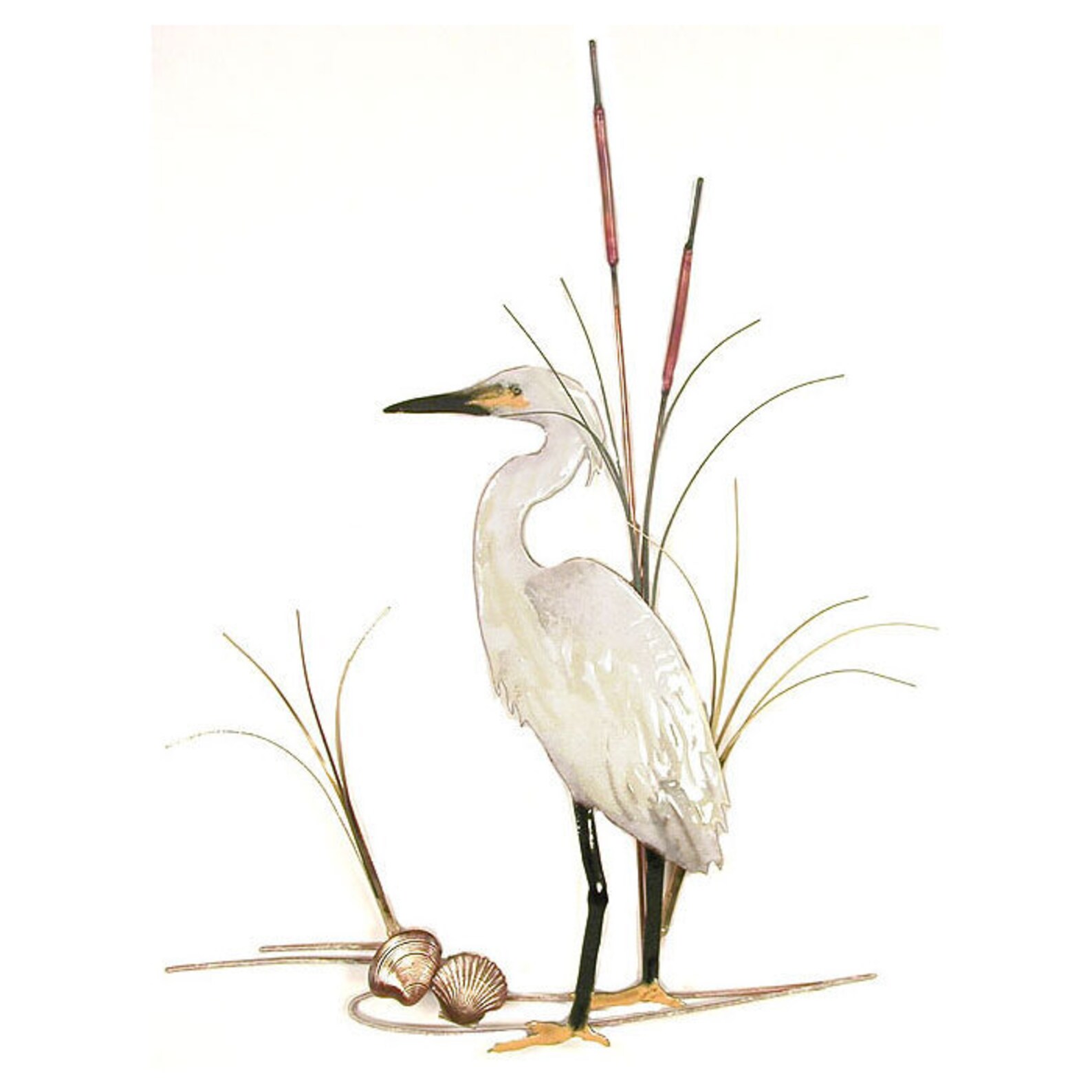 Egret with Cattails Metal Wall Art Sculpture By Bovano Of Etsy