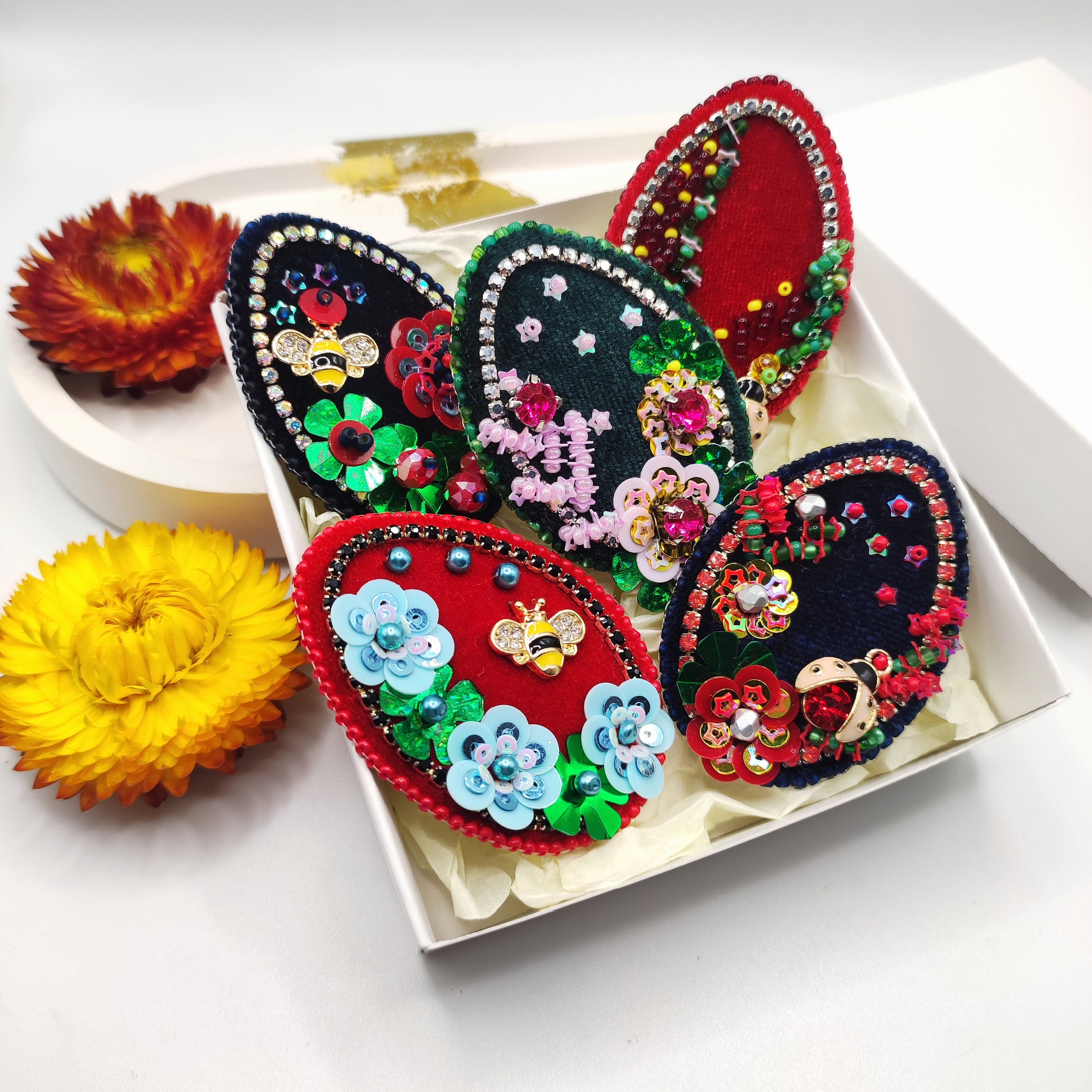 Easter Egg Brooch Handmade Pin - Etsy