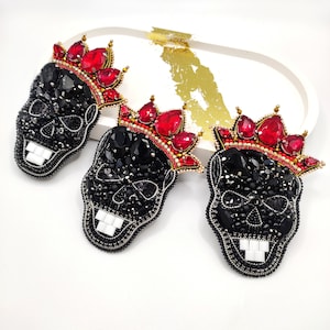 Skull Brooch | Beaded Brooch for Women | Skull Jewelry for Men | Handmade Skull Statement Pin