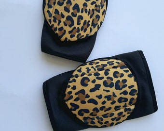 Knieschützer für Pole Dance, Pole exotisch, Fitness, twerk wear, high heels Outfit, Einschulung, Gymnastik schwarz rot beige Leopard Panther Sexy Kleidung