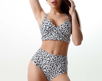 Set for dance (top+shorts) pole dance wear, exotic, twerk, high heels white green leopard zebra brawn black sexy outfit