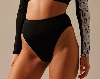 Booty shorts for dance High waist exotic shorts for pole dance, twerk, exotic sport,  black MUSTHAVE brain zebra white leather blue