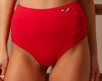 Highwaist exotic shorts for pole dance, twerk, high heels, sport, red, black MOON sexy wear