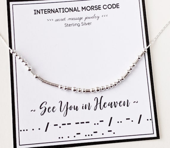 Morse Code See You in Heaven Sterling Silver | Etsy
