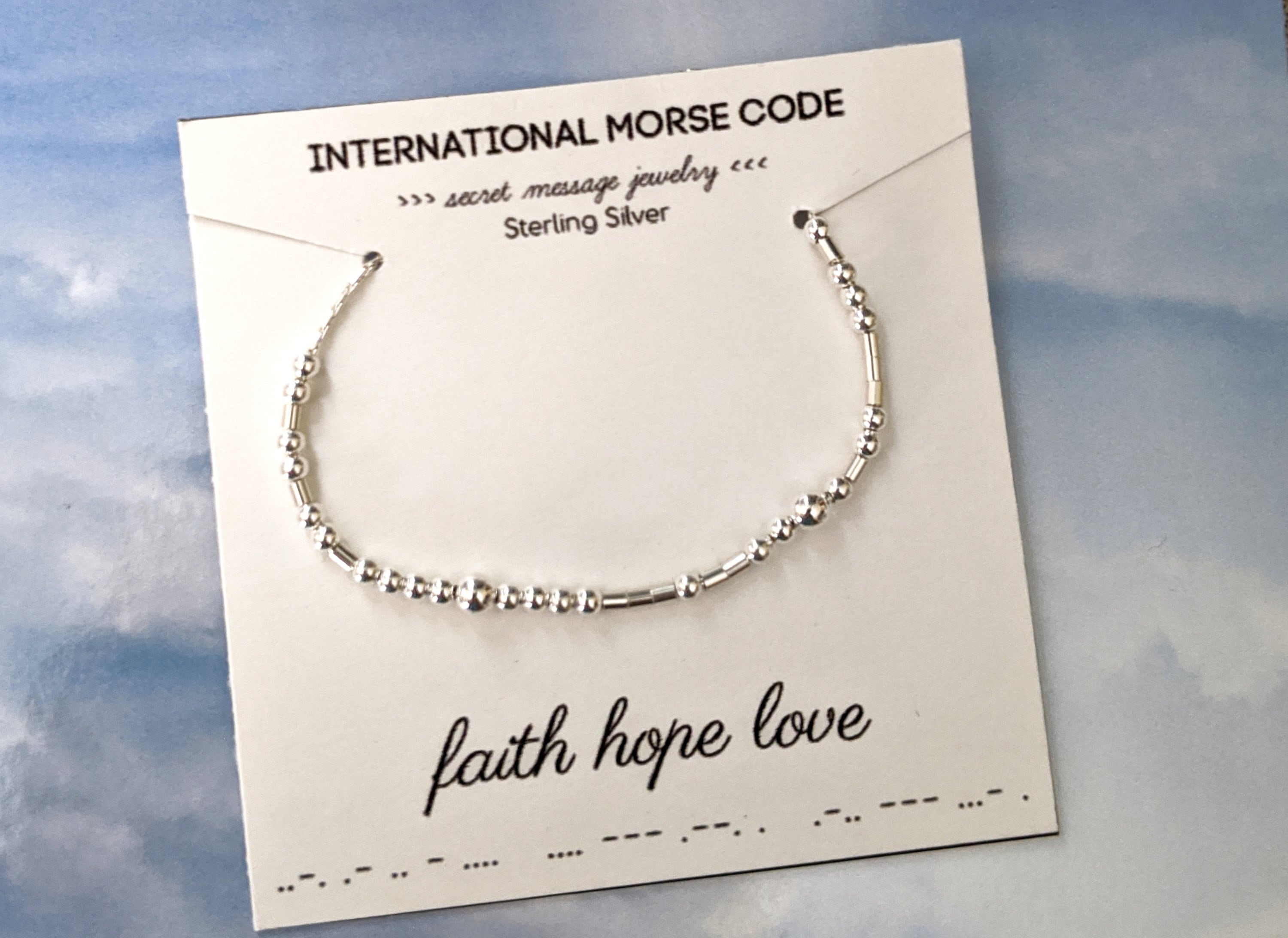 Copper Etched Faith, Hope, Love Pulse Line Bracelet – Designs by DRL