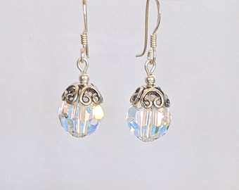 Swarovski Crystal, Sterling Silver Earrings