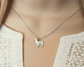 Llama Necklace, Sterling Silver Necklace,  Unique Silver Necklace, Trendy Sterling Silver Llama Necklace, Fun Trendy Necklace