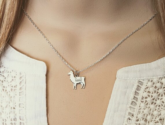 Tiny Llama Necklace Sterling Silver Layering Necklaces for Women Llama Gift  for Her Little Girl Necklace Cute Animal Jewelry 