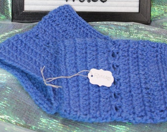 Crocheted blue Fingerless Mittens