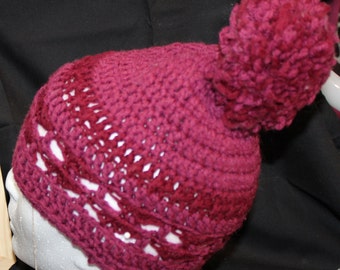 Burgundy Crocheted Hats