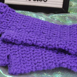 Purple Crocheted Fingerless Gloves