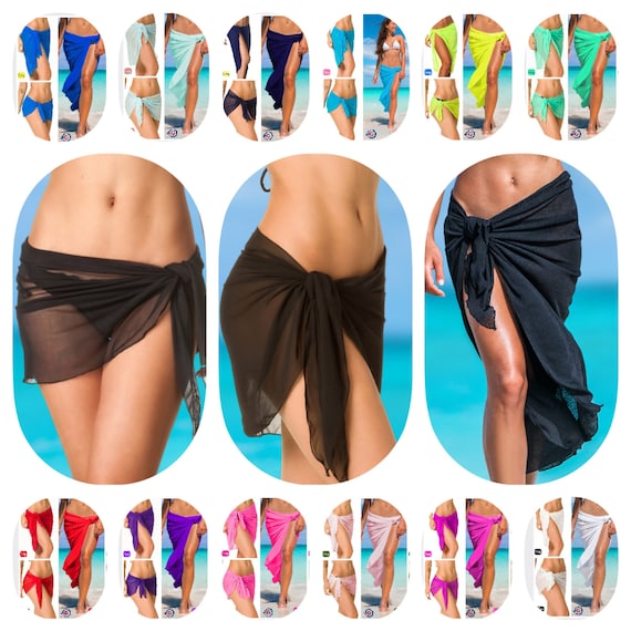 Chiffon Femme Plage Pareos Sarong Maillot de bain transparent