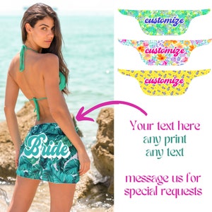 Women's Mini Sarong mesh cover up Pareo Cover ups bride bachelorette sarong bathing suit cover up bikini neon beach cover up Coqueta sarong image 8