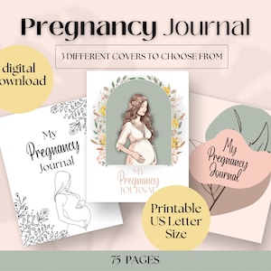 Pregnancy journal printable, pregnancy planner for first time moms, maternity journal, pregnancy tracker, baby memory book, birth plan, PDF