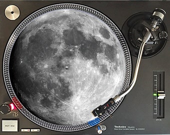 Moon image 12" felt turntable DJ Slipmat