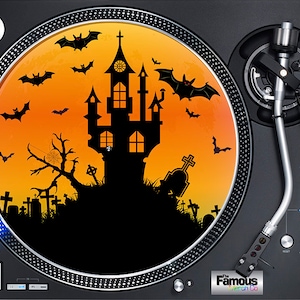 Halloween scene 12" Felt Turntable Mat