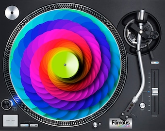 Coloured discs image 7" or 12" Felt turntable DJ Slipmat