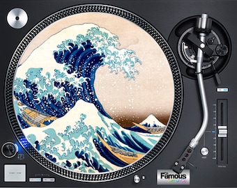 The Great Wave Off Kanagawa 7" or 12" Felt turntable DJ Slipmat