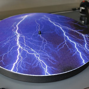 Lightning image 12" felt turntable Mat