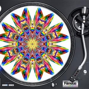 Kaleidoscope pattern 12" Felt Turntable Mat