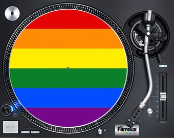 LGBT Flag felt turntable DJ Slipmat