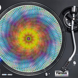 Psychedelic Fractal 12" felt turntable Mat