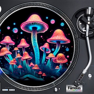 Psychedelic Mushroom Art 7" or 12" Felt Turntable Mat