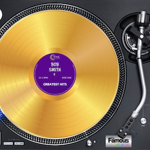 12" personalised gold effect Felt Turntable Mat