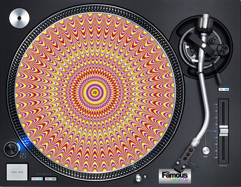 Slipmat Tapis antidérapant en feutre pour platine vinyle LP DJ 30,5 cm Motif spirale 14 