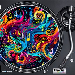 Psychedelic Music Art 7" or 12" Felt Turntable Mat