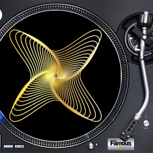 Gold swirls pattern 12" Felt Turntable Mat
