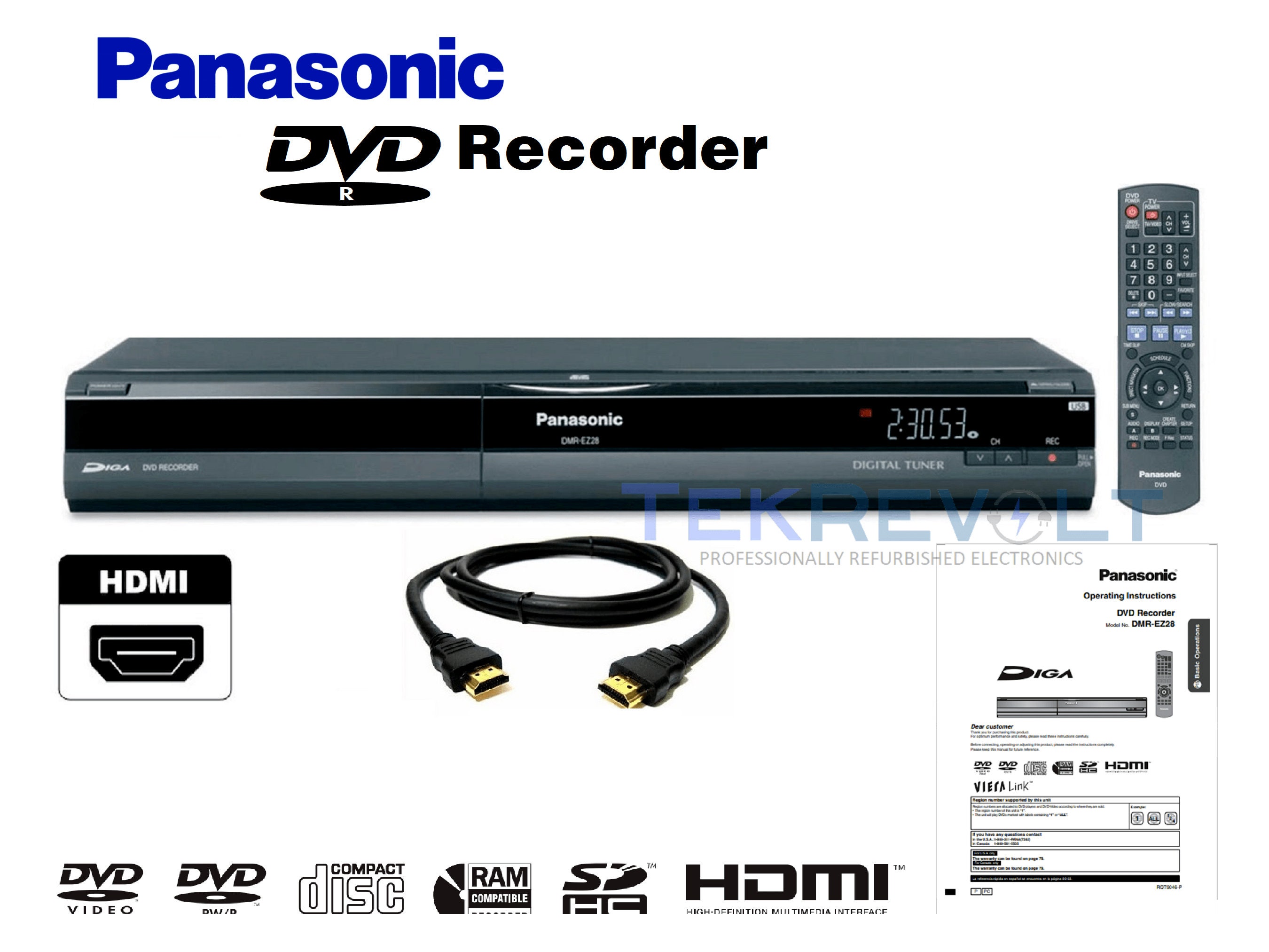 joggen Wissen Op de kop van Panasonic DMR-EZ28 DVD Recorder 1080p Upconversion Digital - Etsy