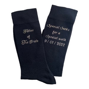 Personalised Father of The Bride Socks. Special Socks for a Special Walk. Personalised with your wedding date. Father of the bride gift. image 2