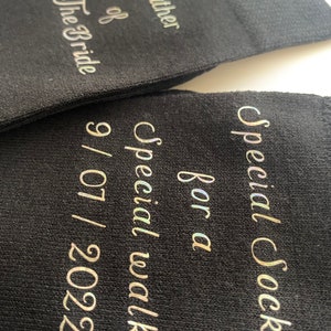 Personalised Father of The Bride Socks. Special Socks for a Special Walk. Personalised with your wedding date. Father of the bride gift. image 3