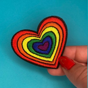 Rainbow Heart Patch - Pride - Iron On - Badge