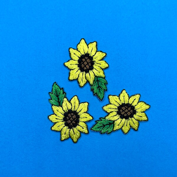 Tiny Sunflower Patch - (set of 3) - Iron on - Applique