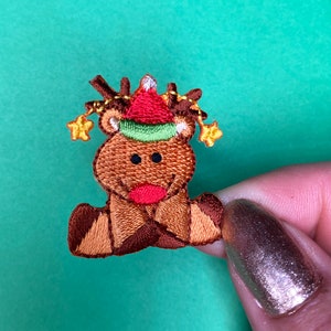 Holiday Reindeer Patch/Iron on/Christmas Reindeer Applique