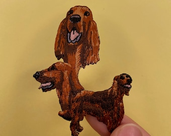 Irish Red Setter Hund Aufnäher - Aufbügler - Aufnäher - Realistisch