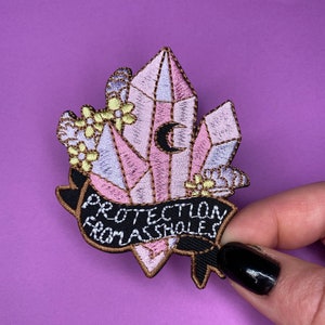 Protection Crystal Patch - Iron on - Rose Quartz Applique - Spiritual Patch