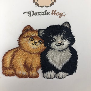 cute kitten patch, iron on, sew on