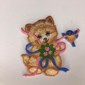 Kitten with ribbons patch, iron on, sew on